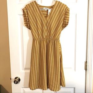 NWT Monteau Mustard Yellow Stripped Dress